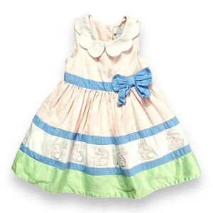 Maggie & Zoe | Pastel Scalloped Bunny Dress (12 mos) 🐰💕